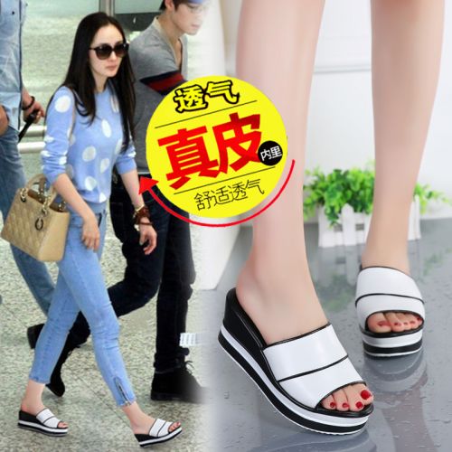 Sandales femme en revetement cuir de vache fendu - semelle polyurethane Ref 2666750