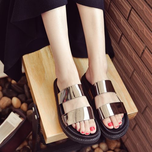 Sandales femme en PU - semelle caoutchouc Ref 2666825