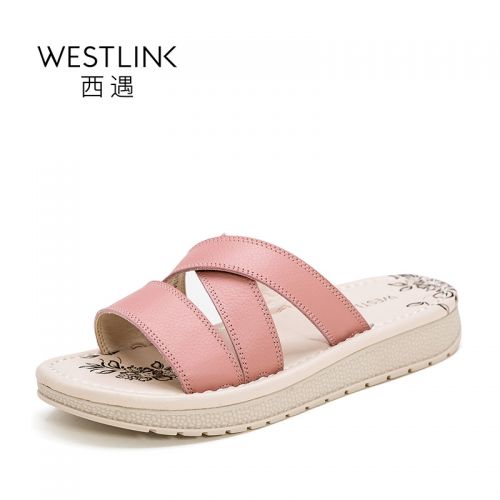 Sandales femme WESTLINK en couche de cuir premiere - semelle caoutchouc Ref 2666917