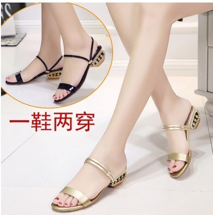 Sandales femme en PU - semelle caoutchouc Ref 2666986