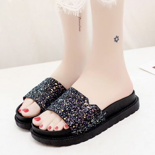 Sandales femme en tissu paillete - semelle Compose a la fin Ref 2667068