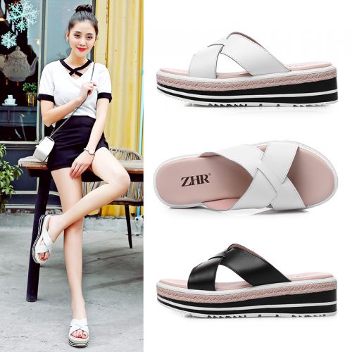 Sandales femme ZH R en revetement cuir de vache fendu - semelle polyurethane Ref 2667283