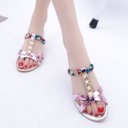 Sandales femme en PU - semelle caoutchouc Ref 2667363