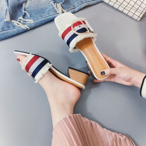 Sandales femme CRRCRRCRR en tissu - semelle caoutchouc Ref 2667369