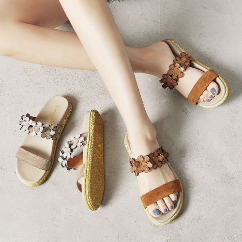 Sandales femme en Daim de vache nubuck - semelle caoutchouc Ref 2667380