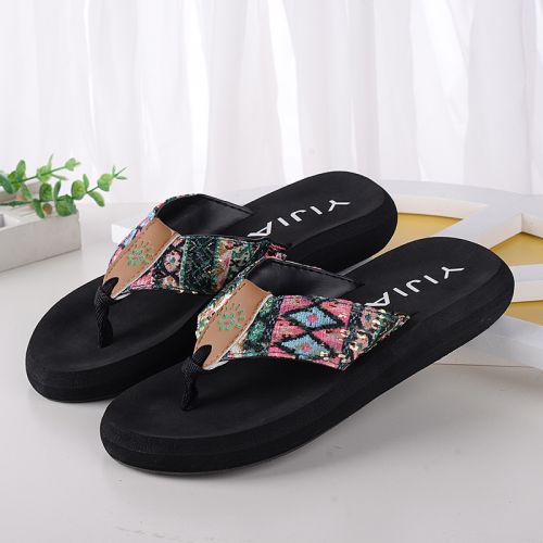 Sandales femme en tissu - semelle Compose a la fin Ref 2667419