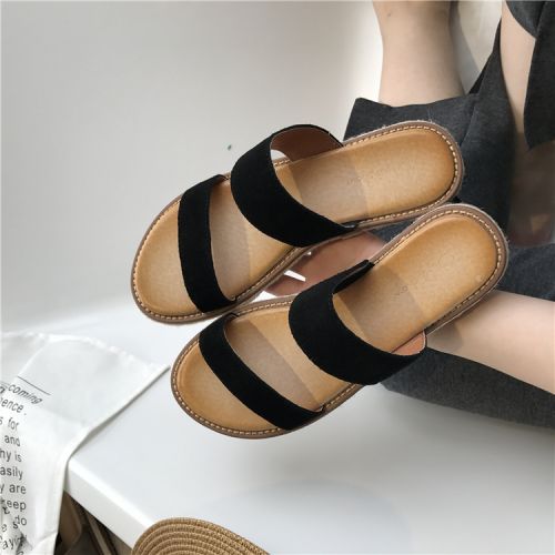 Sandales femme en Daim de vache nubuck - semelle caoutchouc Ref 2667424