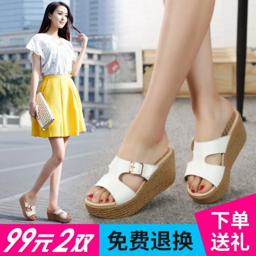 Sandales femme en revetement cuir de vache fendu - semelle Compose a la fin Ref 2667459