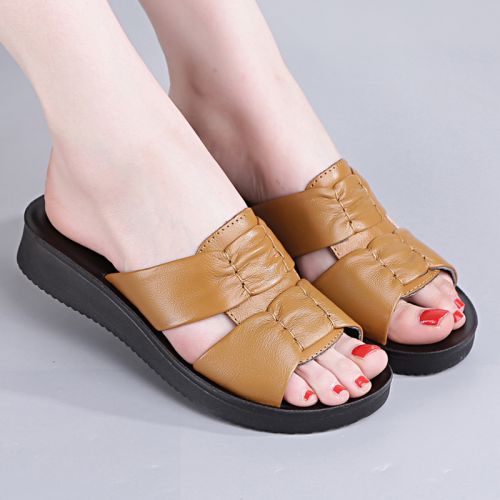 Sandales femme en couche de cuir premiere - semelle caoutchouc Ref 2667517