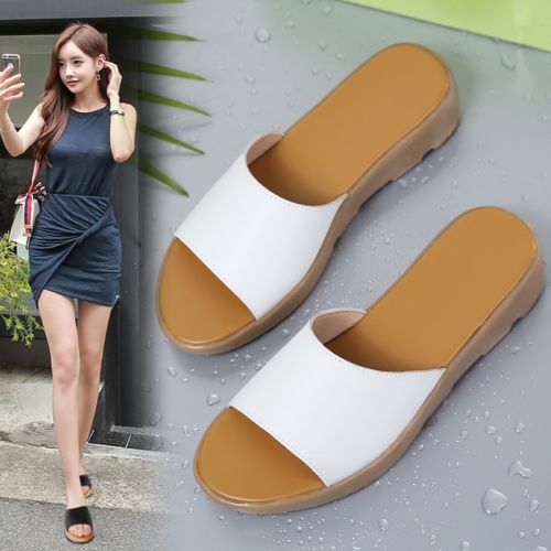 Sandales femme en revetement cuir de vache fendu - semelle TPR tendon Ref 2667592