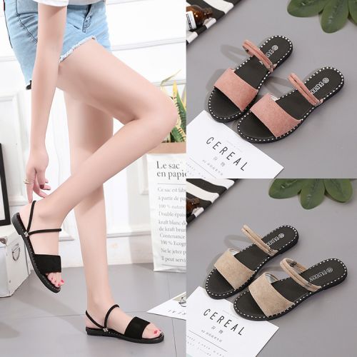 Sandales femme en Daim - semelle caoutchouc Ref 2667602