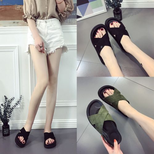 Sandales femme en Daim - semelle caoutchouc Ref 2667725