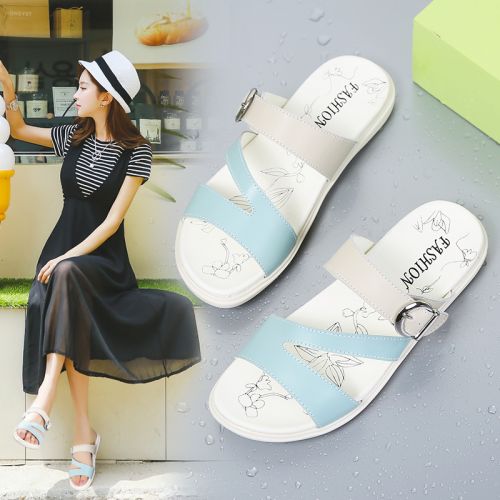 Sandales femme en revetement cuir de vache fendu - semelle TPR tendon Ref 2667729