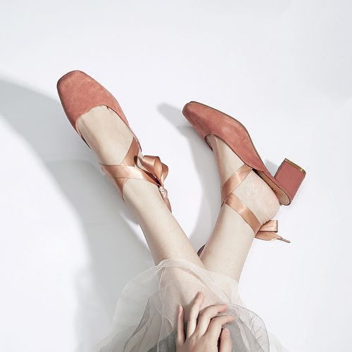 Sandales femme NEXT MIND en daim mouton - semelle TPR tendon Ref 2667986