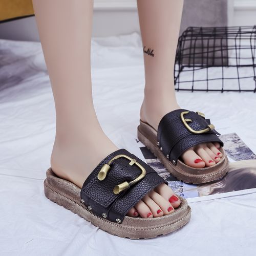 Sandales femme en PU - semelle caoutchouc Ref 2668644