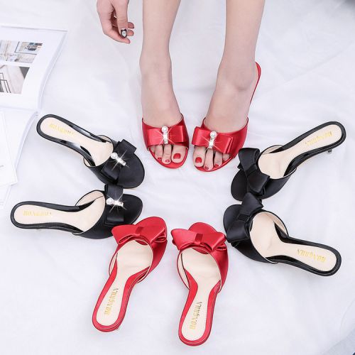 Sandales femme en satin - semelle caoutchouc Ref 2668713