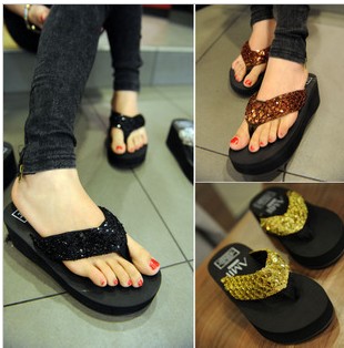 Sandales femme en tissu paillete - semelle mousse Ref 2669420