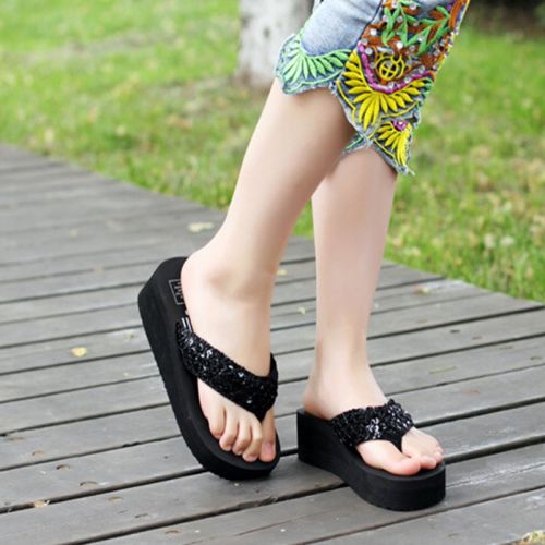 Sandales femme en tissu paillete - Ref 2669579