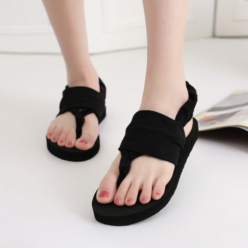 Sandales femme en tissu elastique - semelle TPR tendon Ref 2670189
