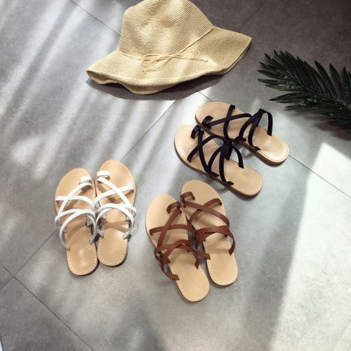 Sandales femme en PU - semelle caoutchouc Ref 2672105