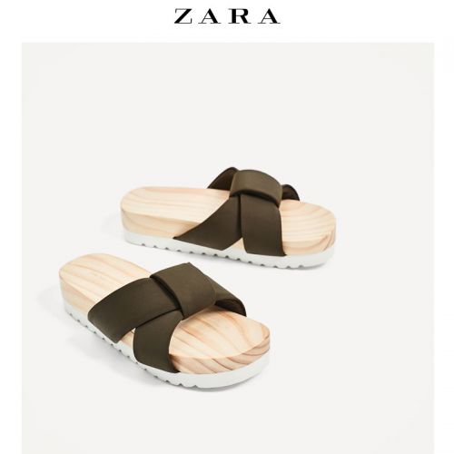 Sandales femme ZARA en Une variete de materiaux epissage - semelle bois Ref 2672219