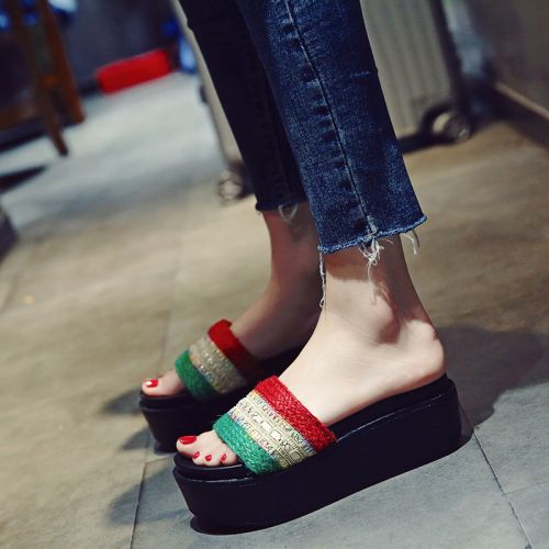 Sandales femme en tissu - semelle polyurethane Ref 2672302