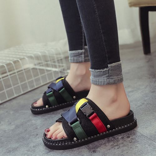 Sandales femme en tissu - semelle caoutchouc Ref 2672378