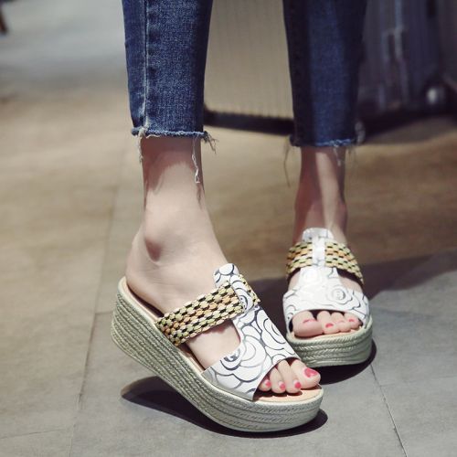 Sandales femme en PU - semelle caoutchouc Ref 2672393