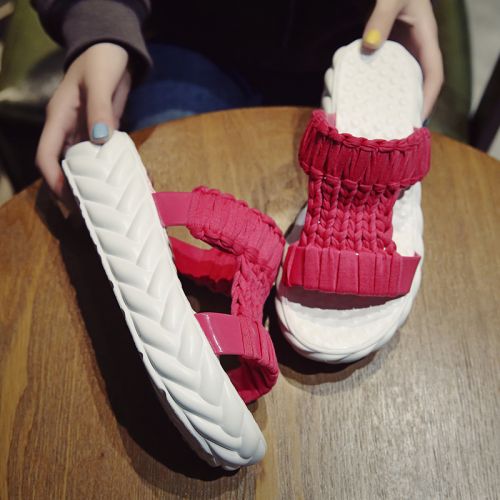 Sandales femme en de laine - semelle polyurethane Ref 2672416