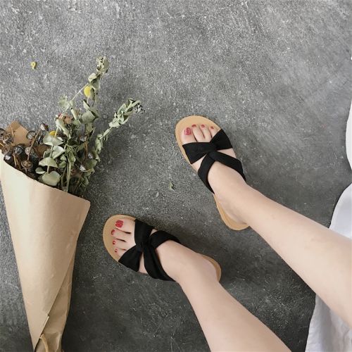 Sandales femme en tissu - semelle caoutchouc Ref 2672591