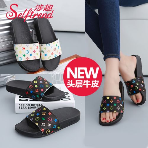 Sandales femme SELFTREND en couche de cuir premiere - semelle caoutchouc Ref 2673045