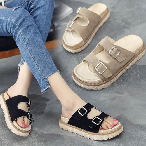 Sandales femme en Daim - semelle caoutchouc Ref 2673109