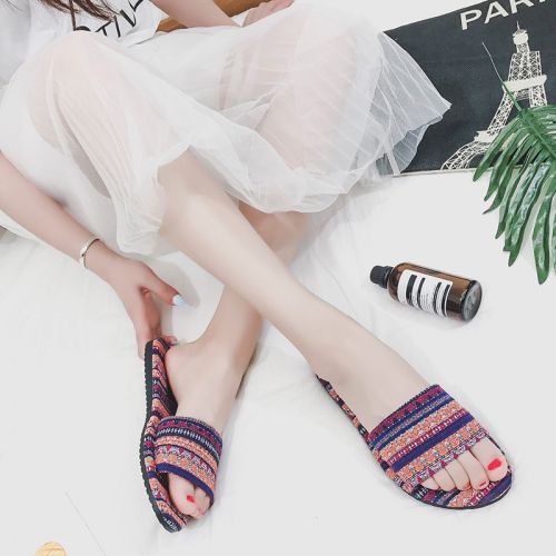 Sandales femme en tissu - semelle caoutchouc Ref 2673157