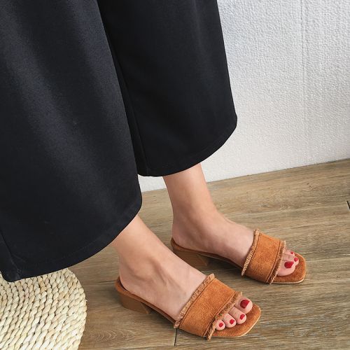 Sandales femme en Daim - semelle caoutchouc Ref 2673250
