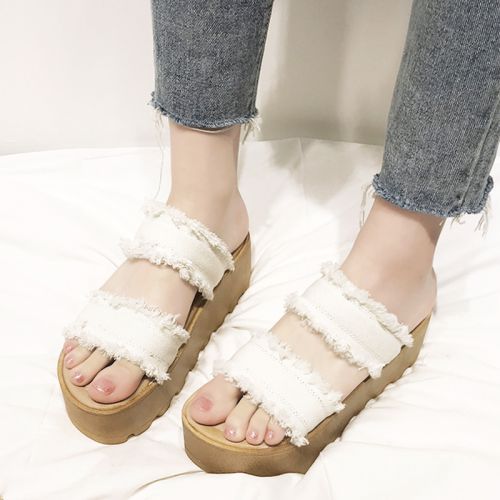 Sandales femme en tissu - semelle caoutchouc Ref 2673312