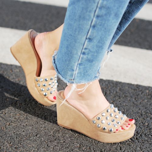 Sandales femme SUPER ELEPHANT en daim mouton - Ref 2673417