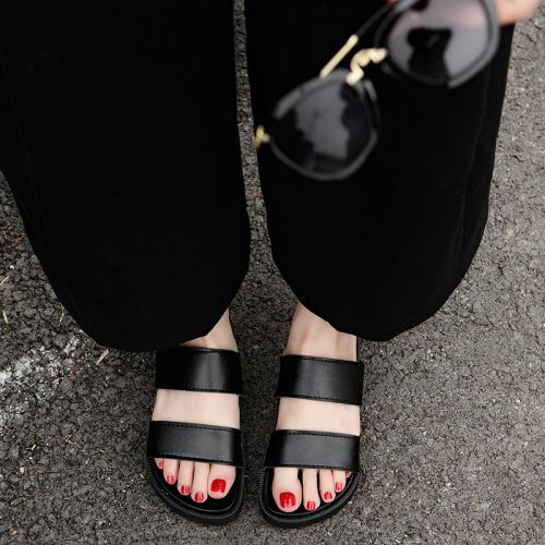 Sandales femme en PU - semelle caoutchouc Ref 2673478