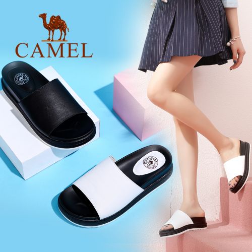 Sandales femme CAMEL en couche de cuir premiere - semelle polyurethane Ref 2673565