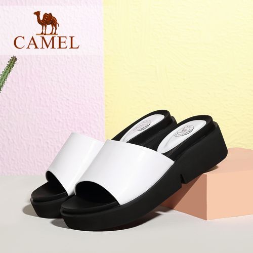 Sandales femme CAMEL en couche de cuir premiere - Ref 2673576