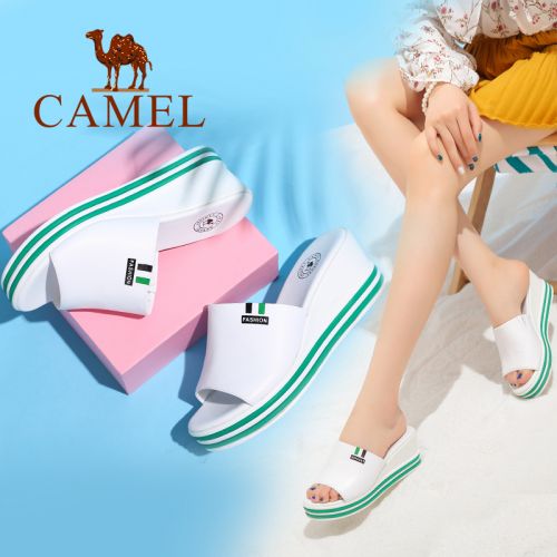 Sandales femme CAMEL en couche de cuir premiere - semelle polyurethane Ref 2673584