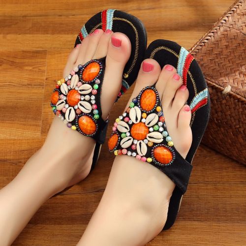 Sandales femme en tissu - Ref 2673614