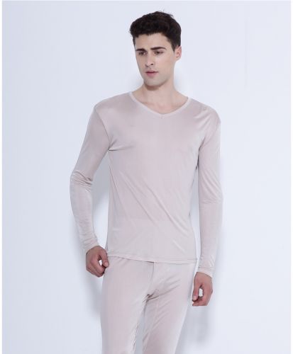 Sous-vêtement chaud Tricoté costume masculin de soie, luxueux en soie - Ref 720858