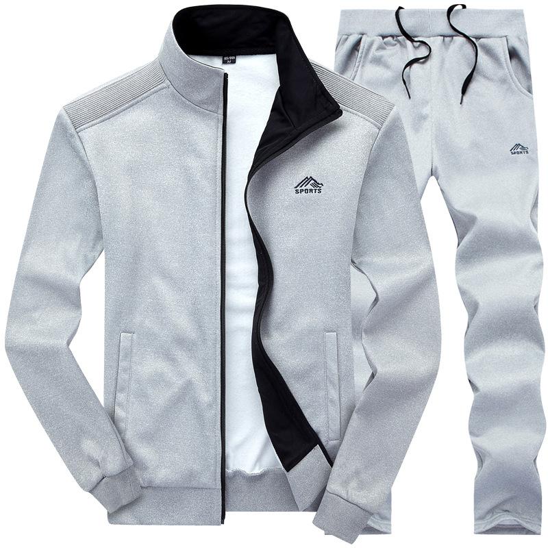 Survêtement Col montant couleur unie pour hommes - Ref 3431034