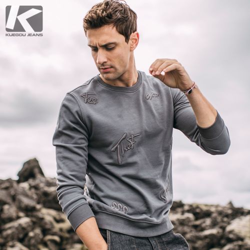 Sweatshirt homme KUEGOU en Coton - Ref 3128038