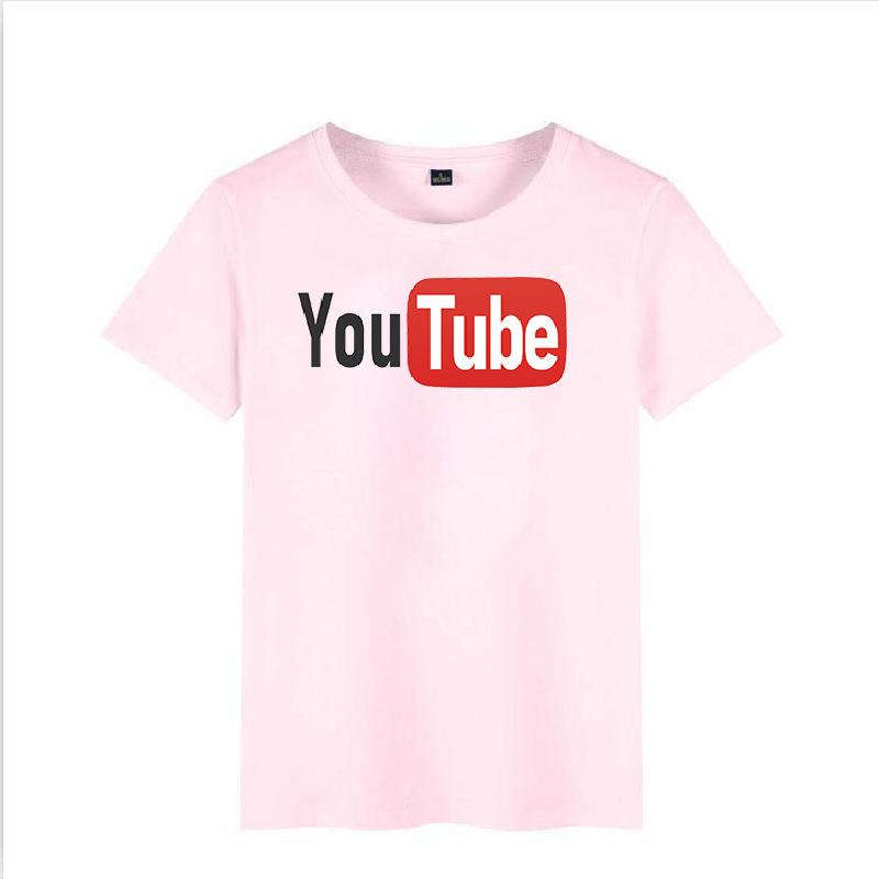 T-shirt col rond en coton femmes Youtube - Ref 3423536