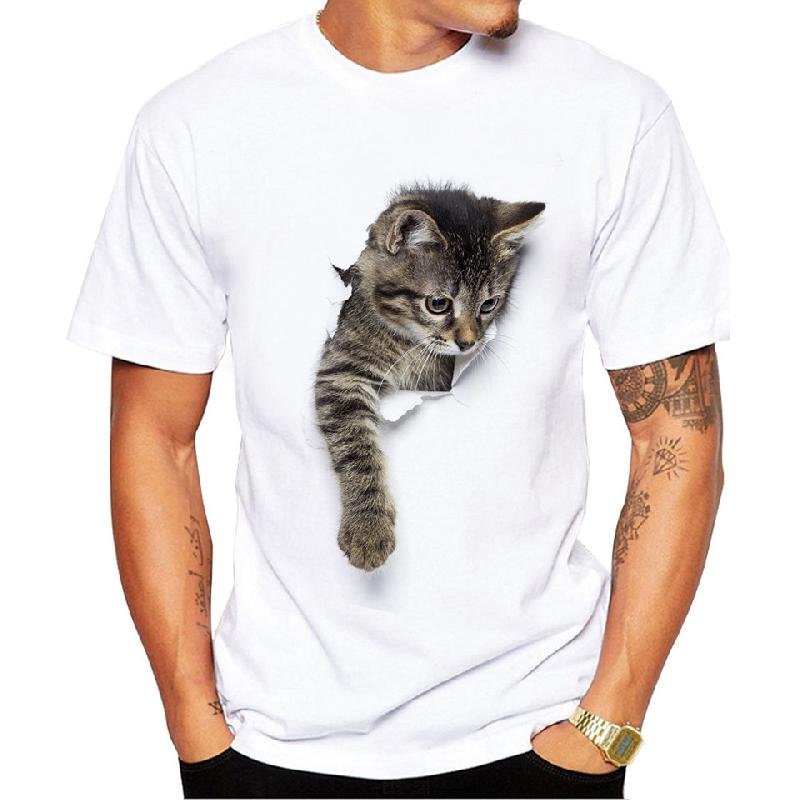 T-shirt d'été 3D petit chat mignon - Ref 3428628