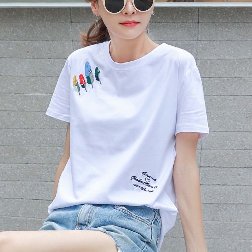 T-shirt femme en coton - Ref 3433767