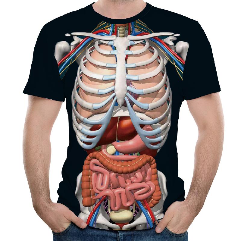 T-shirt imprimé en 3D Organes humaines - Ref 3424286