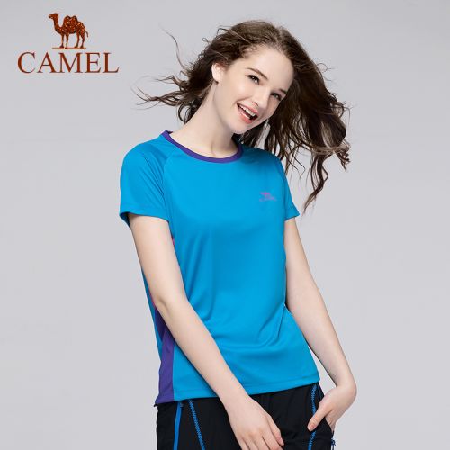 T-shirt sport pour femme CAMEL à manche courte en polyester - Ref 2021234