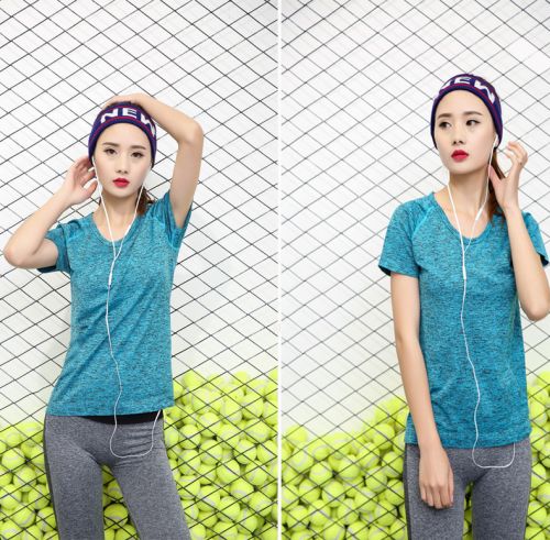 T-shirt sport pour femme à manche courte en nylon - Ref 2021375